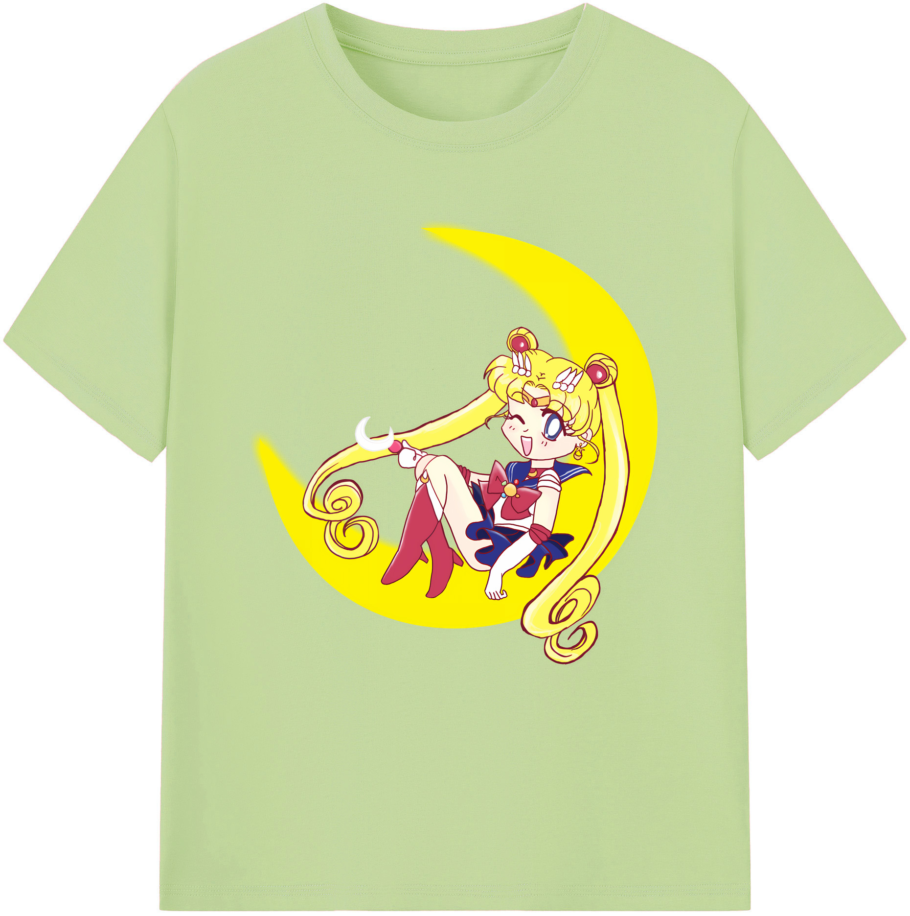（画像用） 美少女戦士セーラームーン 月野 うさぎ つきの うさぎ Sailor Moon Tsukino Usagi 綿100％半袖Tシャツ（フロントプリント）
